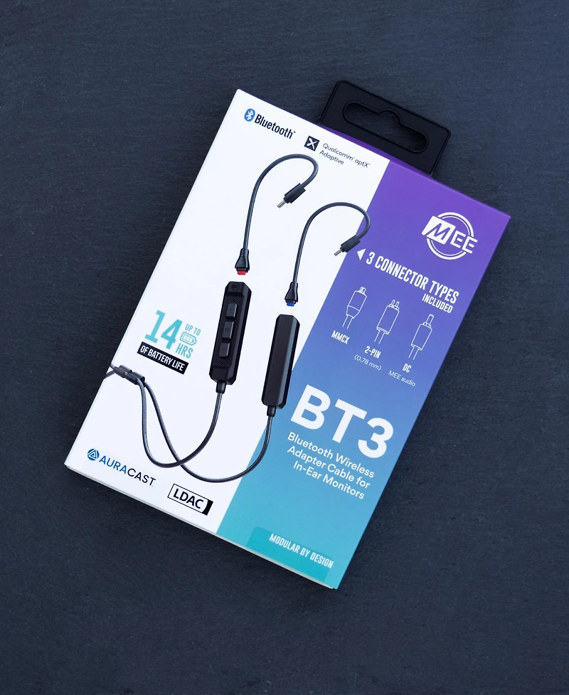 Mee audio BT3 Bluetooth Wireless Adapter Cable for In-Ear Monitors with 3 Connectors
