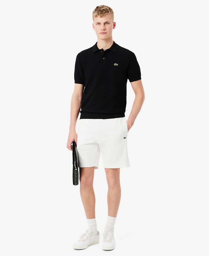 Lacoste Men's Regular-Fit Logo Stripe Fleece Shorts