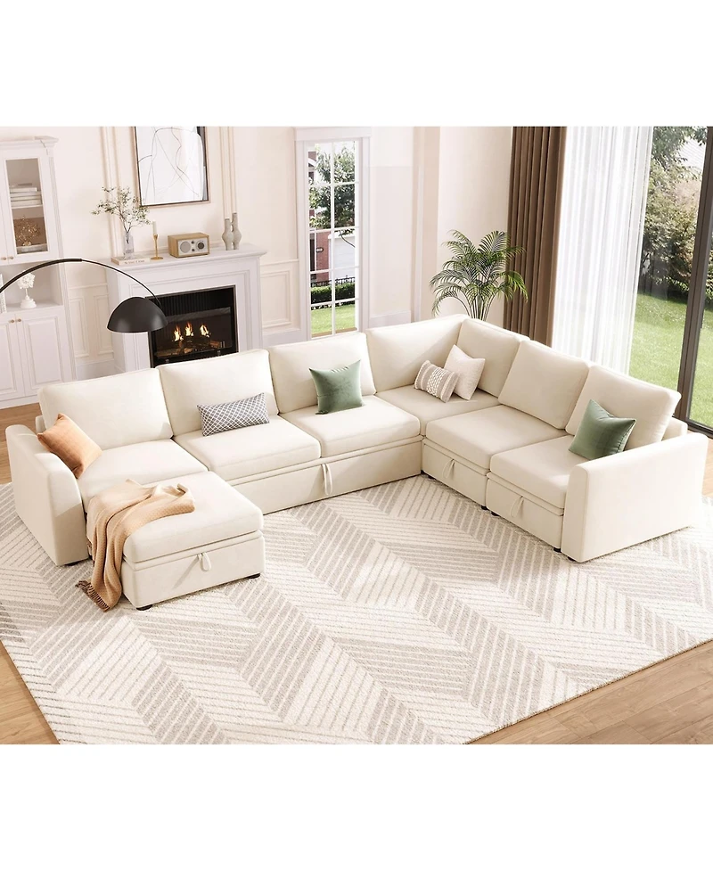gaomon Sectional Sleeper Sofa with Pull Out Bed