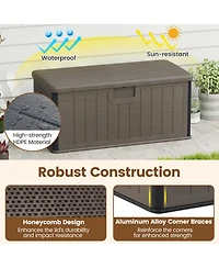 Gouun 100-Gallon Hdpe Lockable Deck Box with Gas Strut Lid