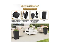 Lucky One Outdoor Wicker Planter Set of 2 with Drainage Hole, Tall Flower Pots