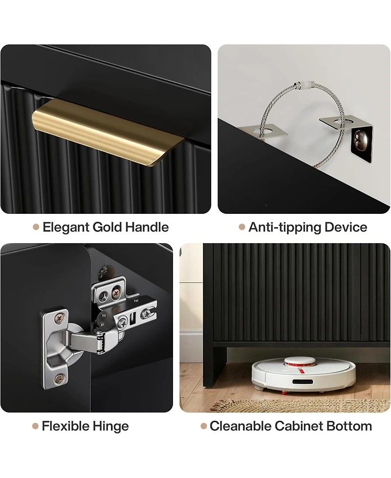 Tribesigns 6 Tier Shoe Cabinet with Doors, 25 Pair Fluted Entryway Shoe Storage Cabinet, 43.31" Tall Modern Freestanding Shoe Rack