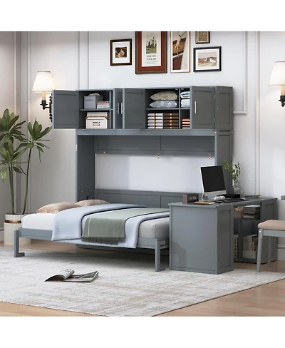 Streamdale Furniture Queen Murphy Bed w/ Desk, Storage, Cabinets