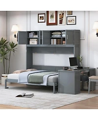Streamdale Furniture Queen Murphy Bed w/ Desk, Storage, Cabinets