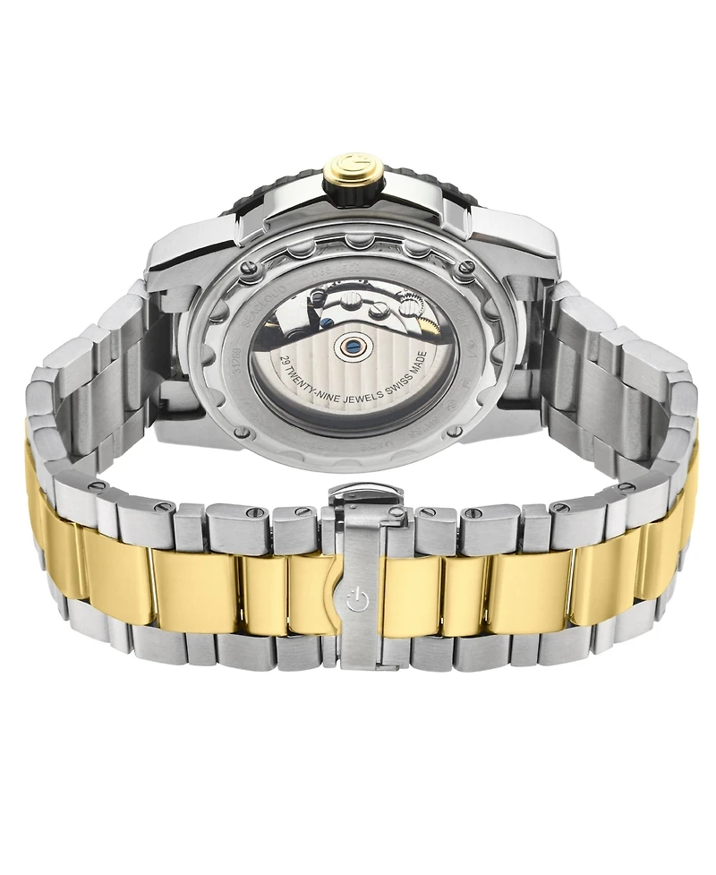 Gevril Men's Seacloud Swiss Automatic Two tone Ipyg/Ss Bracelet Watch