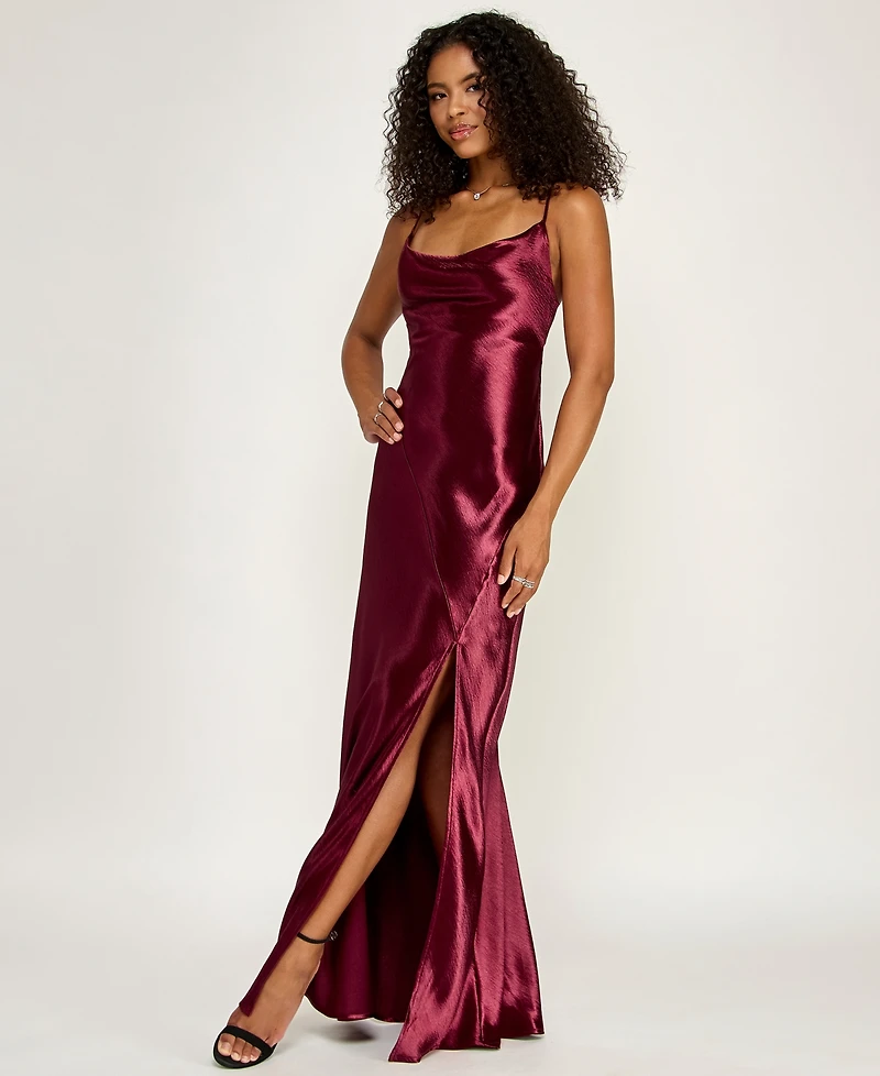 Emerald Sundae Women's Lace Back Scoop Neck Pull-On Gown