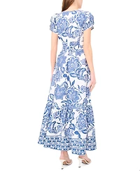 Msk Women's Short-Sleeve V-Neck Maxi Dress