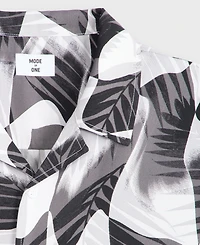 Mode of One Men's Groove Palm Relaxed-Fit Camp Shirt, Macy's Exclusive