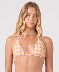 Roxy Women's Printed Mini Tiki Tri Halter Swim Bikini Top