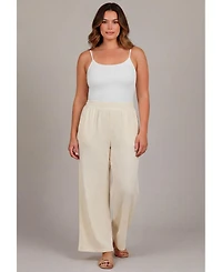 Avenue Women's Knit Gauze Smocked Wide-Leg Pants