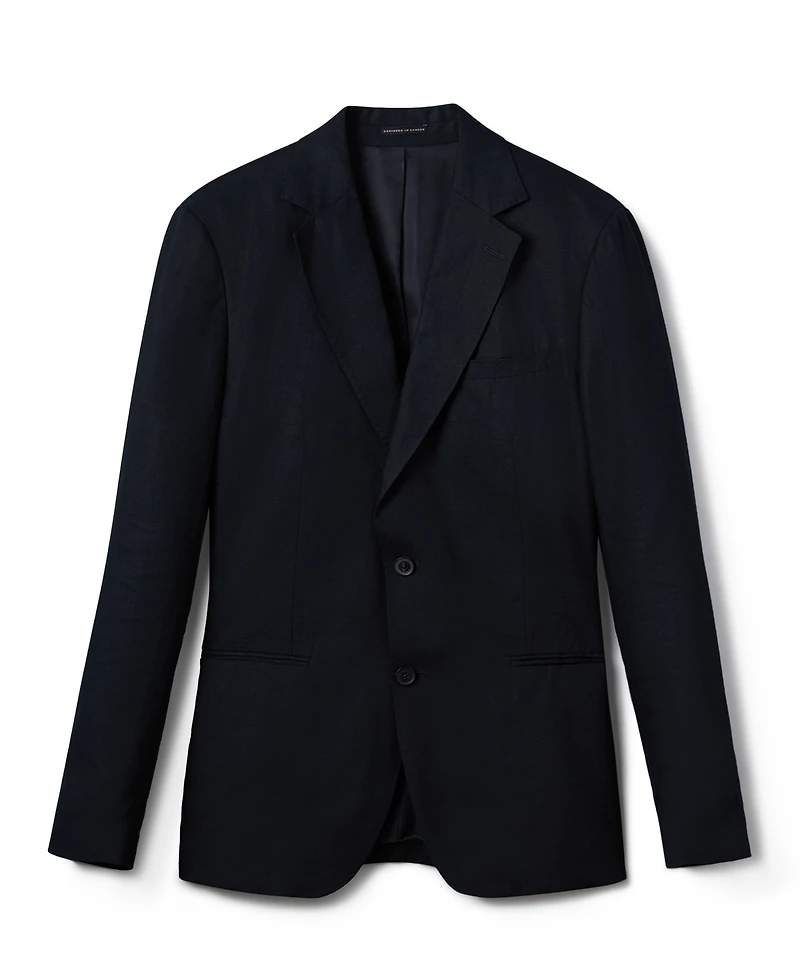 Reiss Men's Tailored-Fit Single-Breasted Linen Blazer