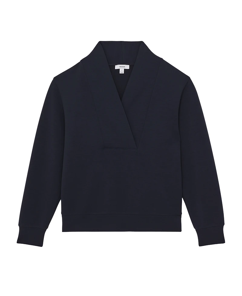 Reiss Women's Interlock Shawl-Neck with Modal Sweatshirt