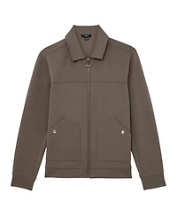 Reiss Men's Premium Interlock Zip-Through Overshirt