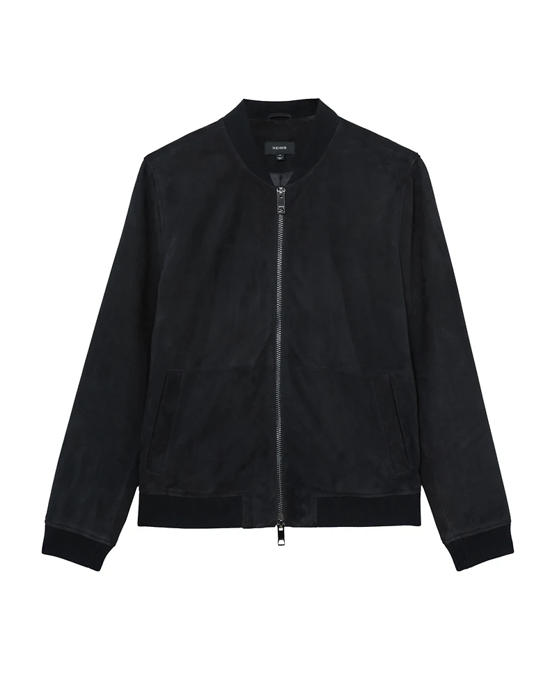 Reiss Men's Suede Zip-Through Bomber Jacket