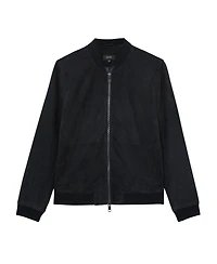 Reiss Men's Suede Zip-Through Bomber Jacket