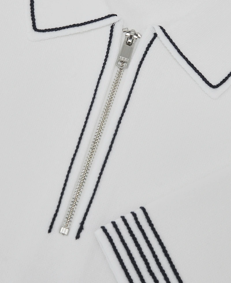 Reiss Men's Stitch-Detail Half-Zip Polo Shirt