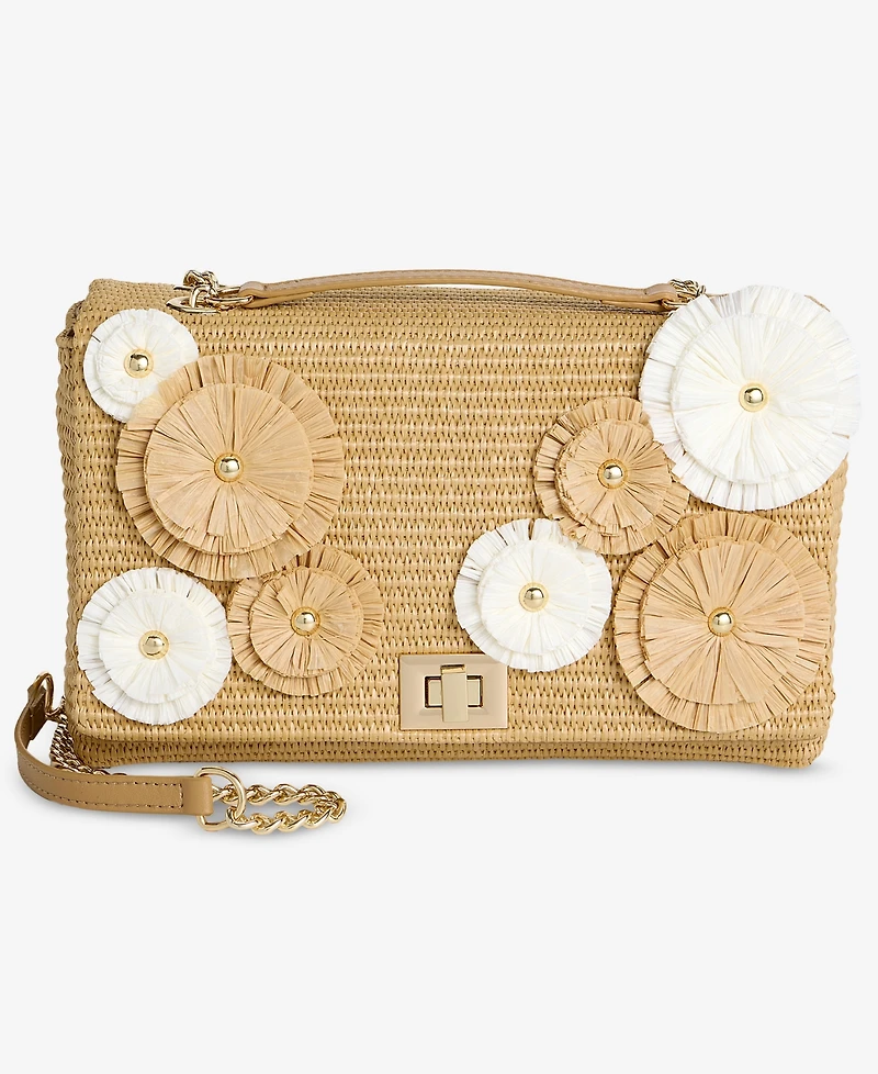 I.n.c. International Concepts Soft Ajae 3D Floral Straw Crossbody Handbag, Macy's Exclusive