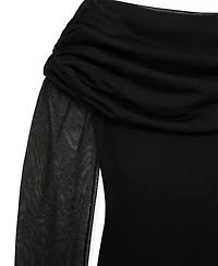 Reiss Women's Sheer-Sleeve Knit Midi Dress