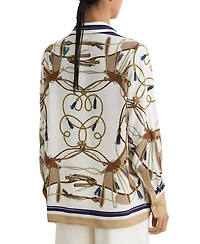Reiss Women's Ellis Foulard-Print Concealed-Placket Shirt