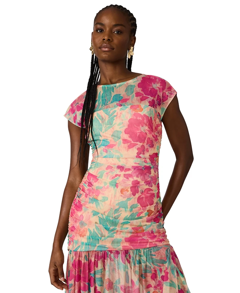 Steve Madden Juniors' Printed Short-Sleeve Crewneck Dress
