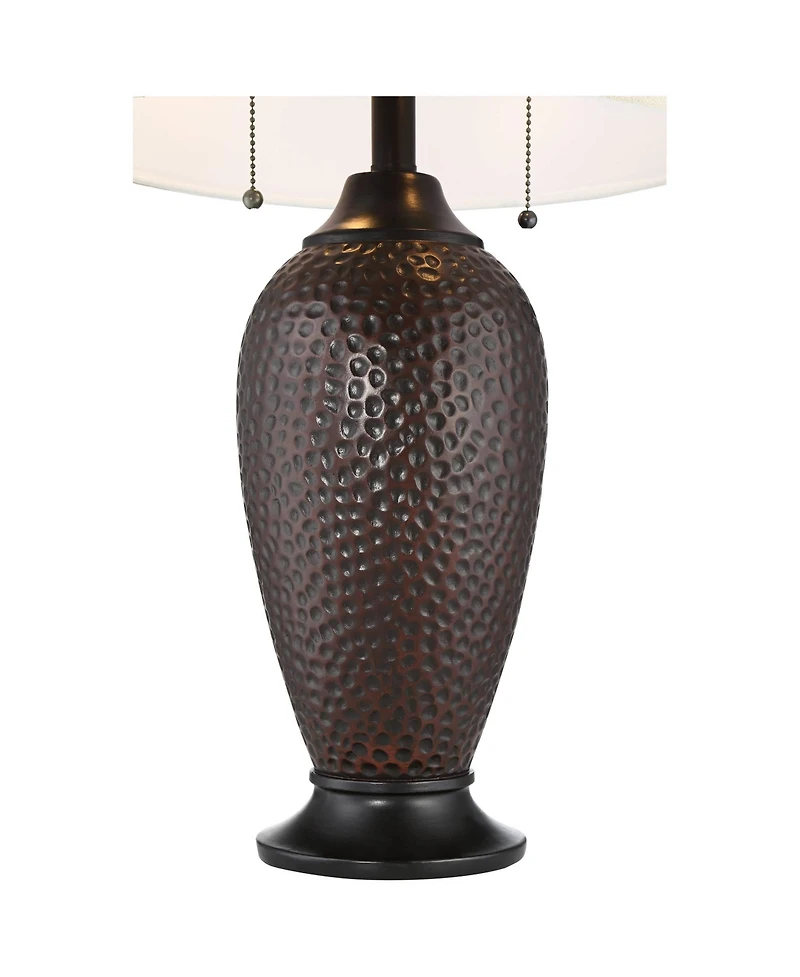 360 Lighting Cody 26" High Industrial Table Lamps Set of 2 WiFi Smart Socket Pull Chain Oiled Finish Living Room Bedroom