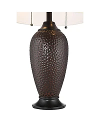 360 Lighting Cody 26" High Industrial Table Lamps Set of 2 WiFi Smart Socket Pull Chain Oiled Finish Living Room Bedroom