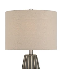 360 Lighting Olsen 26 1/2" High Charcoal Stripe Ceramic Table Lamp with Dimmer