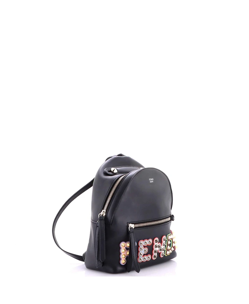 Pre-Owned Fendi Mini By The Way Backpack Logo Studded Leather