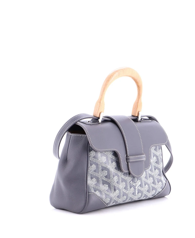 Pre-Owned Goyard Mini Saigon Top Handle Bag Coated Canvas with Leather