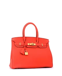 Pre-Owned HERMES Birkin 30 Handbag Orange Togo with Gold Hardware