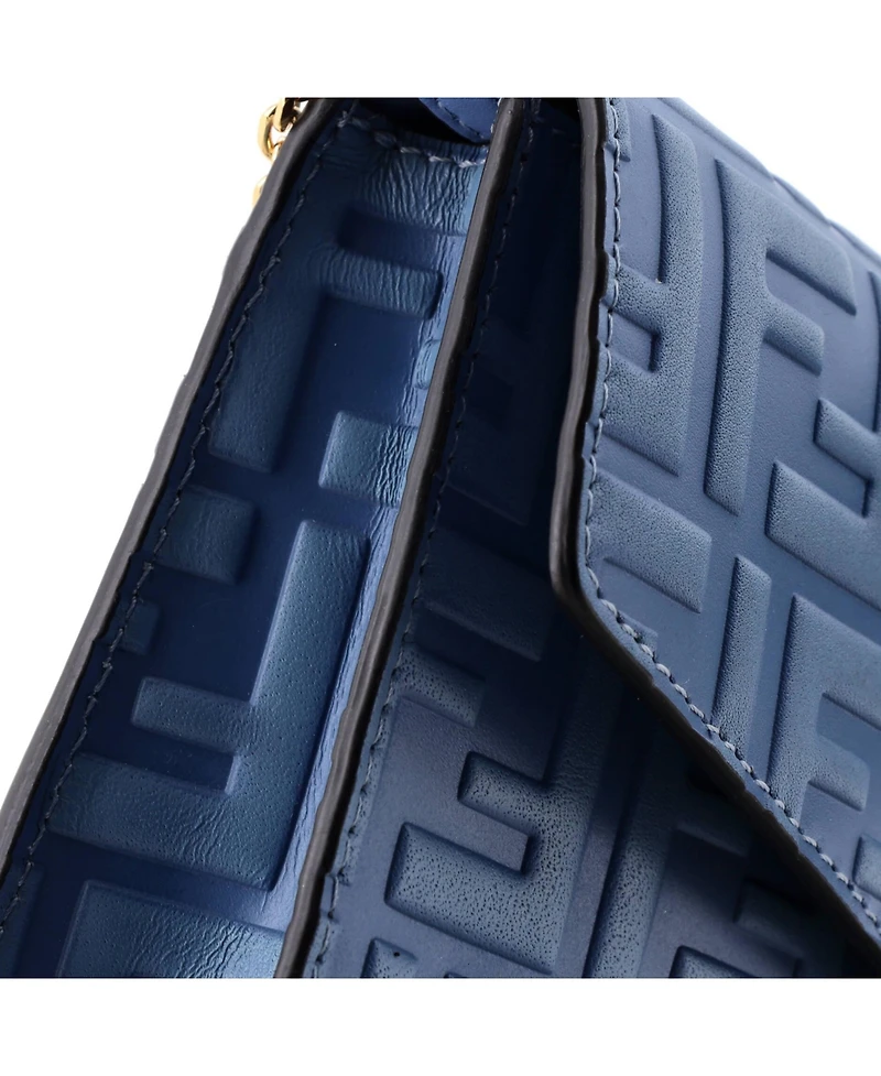 Pre-Owned Fendi Ff Diamonds Wallet on Chain Ff Embossed Leather