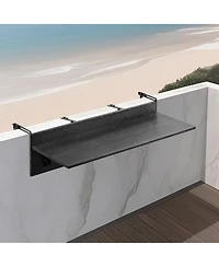 Gouun Folding Balcony Hanging Table for Railings Outdoor Patio Bar Table