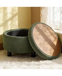 Rainsken 25" Round Storage Ottoman
