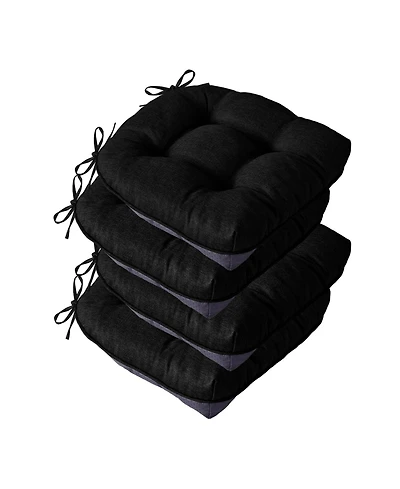 Gnuadz 4-pack Chair Cushions Dining Kitchen Indoor Ties Tufted Foam Non Slip