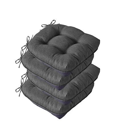 Gnuadz 4-pack Chair Cushions Dining Kitchen Indoor Ties Tufted Foam Non Slip