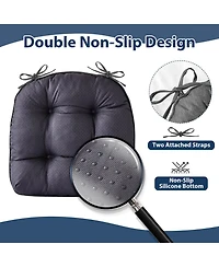 Gnuadz 4-pack Chair Cushions Dining Kitchen Indoor Ties Tufted Foam Non Slip