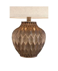 360 Lighting Accent Urn Table Lamp with Usb Charging Port 22" High Warm Drum Shade for Living Room Desk Bedroom House