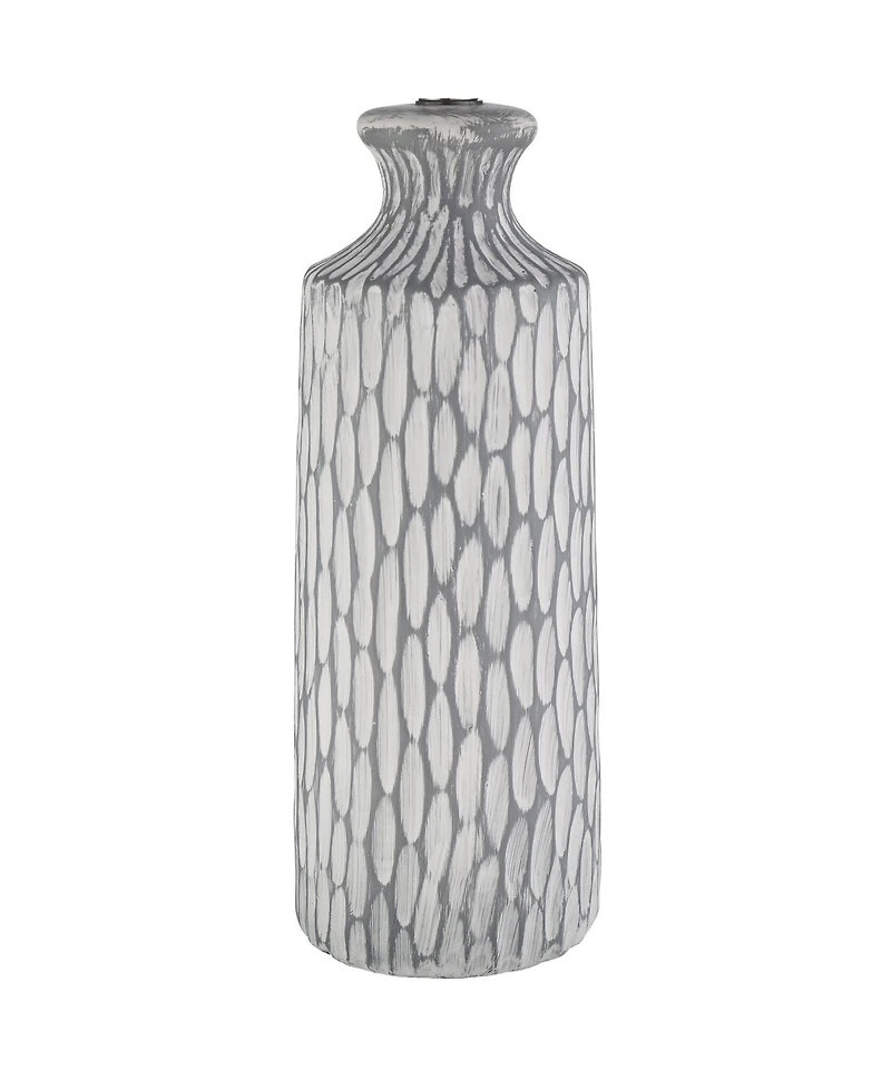 360 Lighting Modern Coastal Modern Table Lamp 26 1/4" High with Usb Dimmer Whitewash Ceramic Drum Shade for Bedroom Living Room House Desk