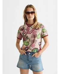 Scotch & Soda Women's Printed Regular-Fit T-Shirt