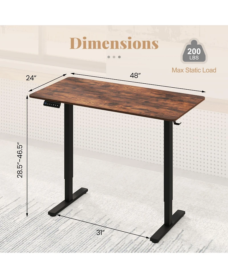 Sugift Ergonomic Electric Standing Desk with 3 Memory Settings for Home Office