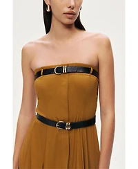 Nocturne Women's Strapless Double Belted Midi Dress