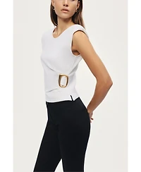 Nocturne Women's Sleeveless Buckle-Detail Blouse