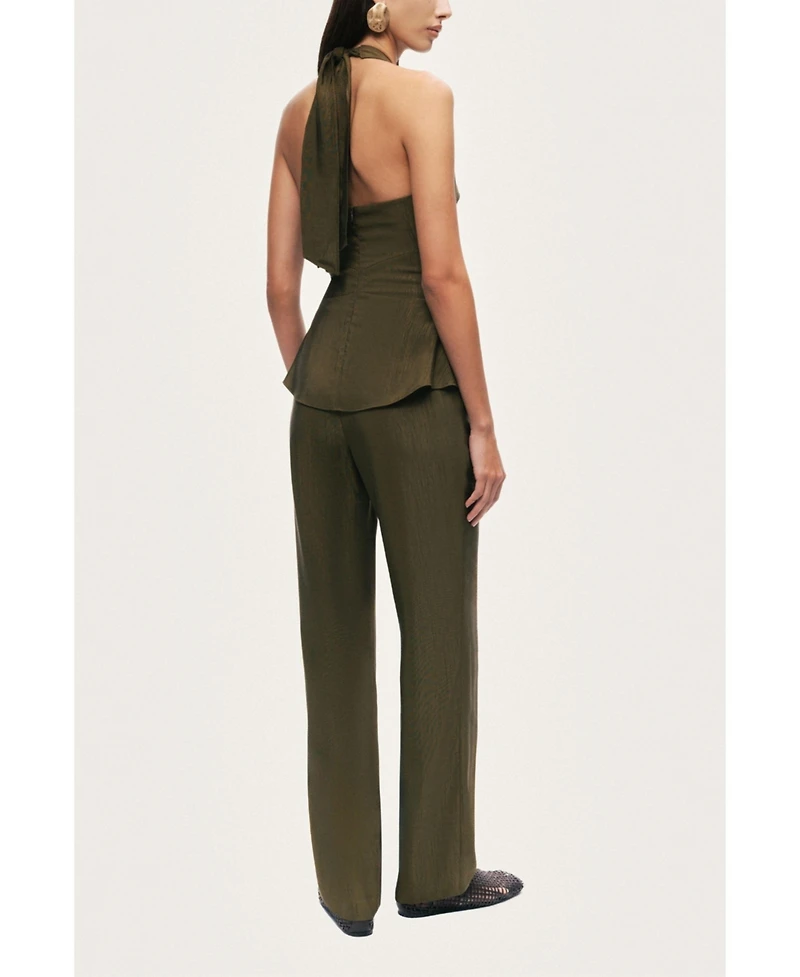 Nocturne Women's Halter Neck Peplum Top