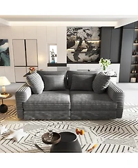 Streamdale Furniture Plush Corduroy 4-Seat Sofa