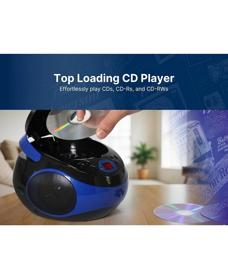 Portable Cd Player with Am/Fm Stereo Radio - Black