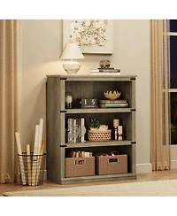 gaomon 40" Tall Farmhouse 3-Tier Wooden Bookcase, Modern Storage Bookshelf