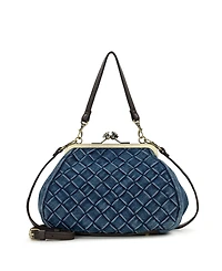 Patricia Nash Tabby Washed Woven Denim Frame Crossbody Bag