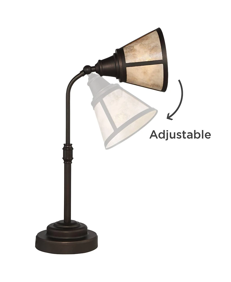 Regency Hill Malta 18 1/2" High Small Farmhouse Rustic Desk Lamps Set of 2 Adjustable Satin Bronze Finish Home Office