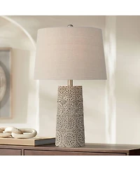 360 Lighting Lavinia 24 1/2" High Carved Stone Motif Table Lamp