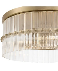 Possini Euro Design Possini Euro Emerson 15" Wide Matte Brass Glass 3-Light Ceiling Light